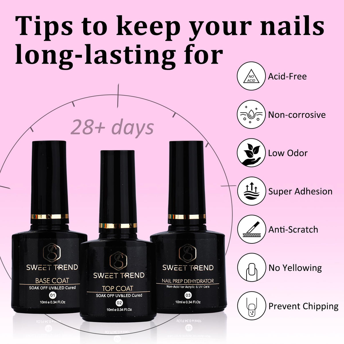 SWEET TREND false nail tips and forms for practice and customized shapes