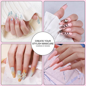 SWEET TREND finished acrylic nail design demonstrating kit styling options
