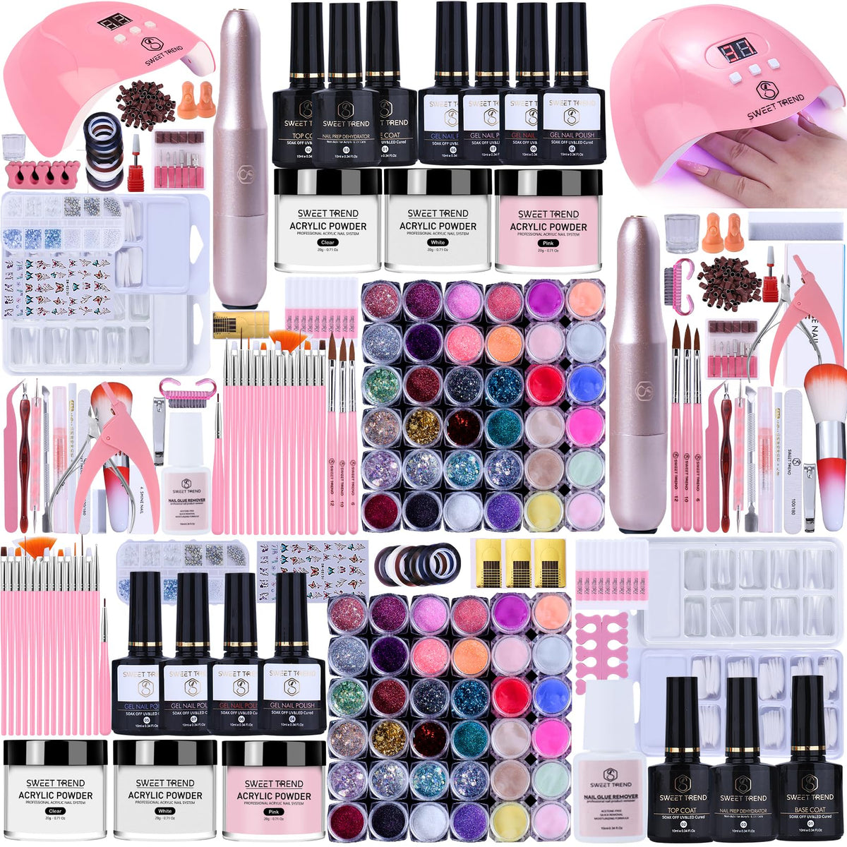 SWEET TREND front packaging showing complete beginner acrylic kit for easy setup
