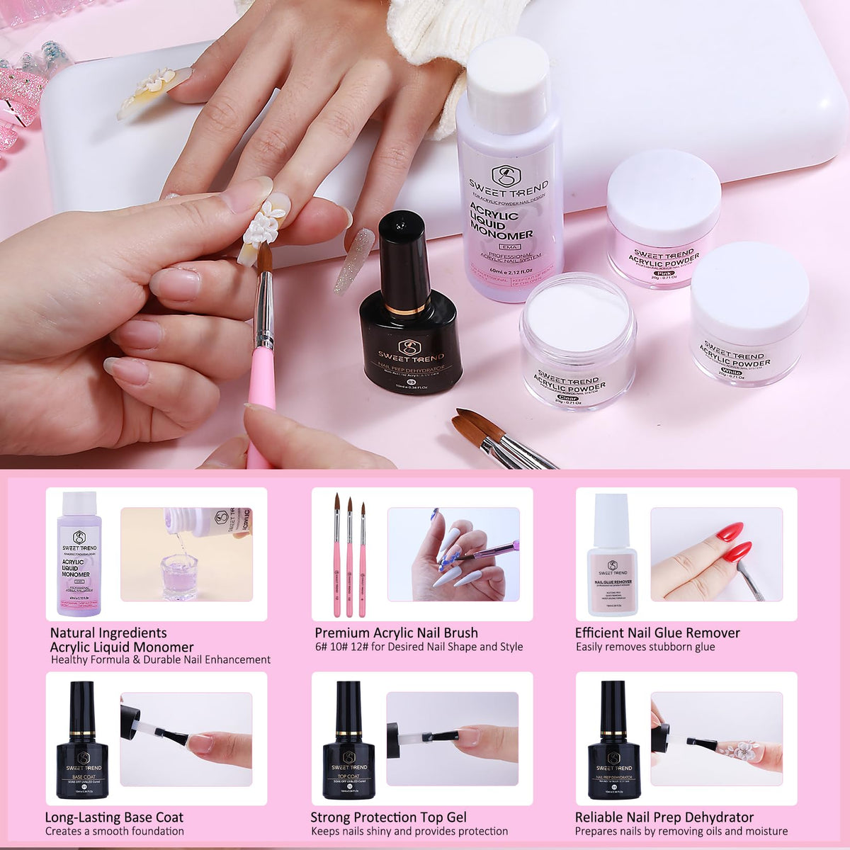 SWEET TREND 100 nail tips and 100 dual forms for extensions and sculpting