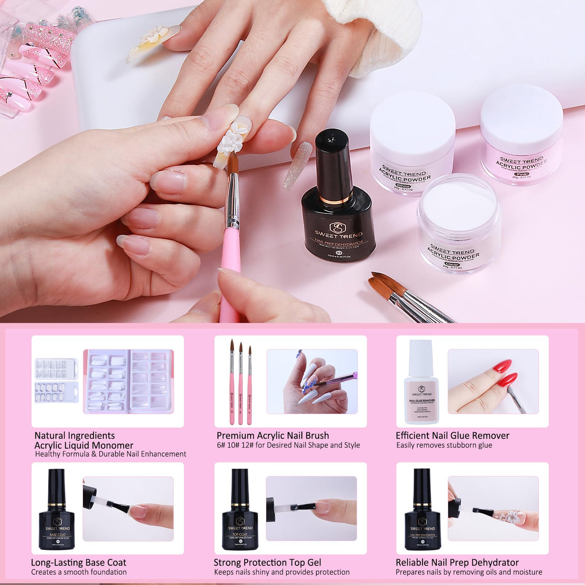 SWEET TREND practice finger with 100 tips to build technique before real nails