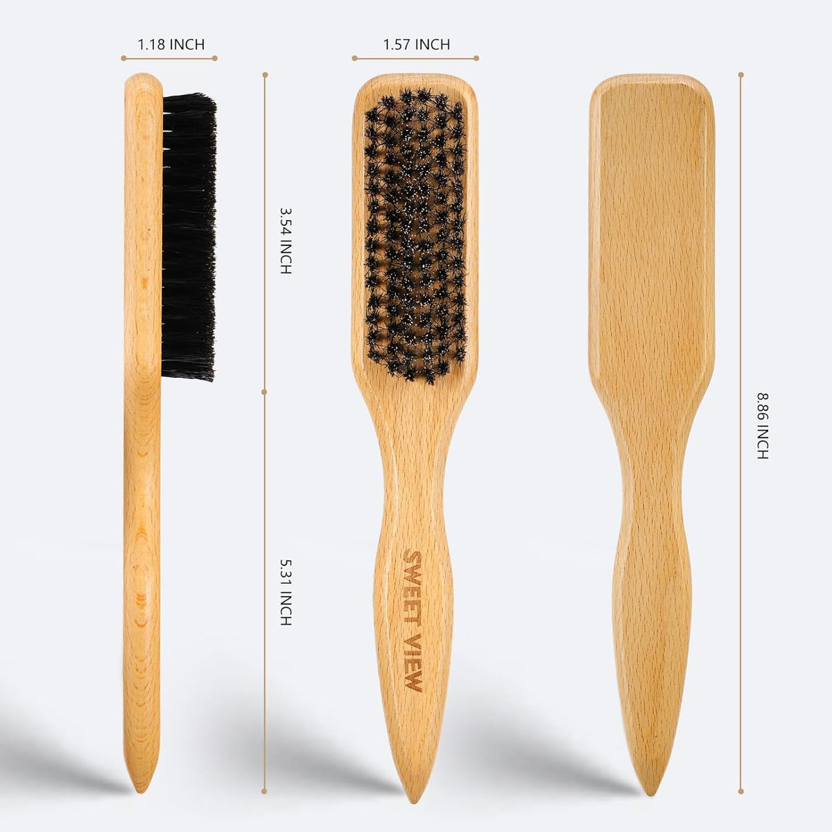 SWEET VIEW brush rat-tail detail showing sectioning tool for accurate parting
