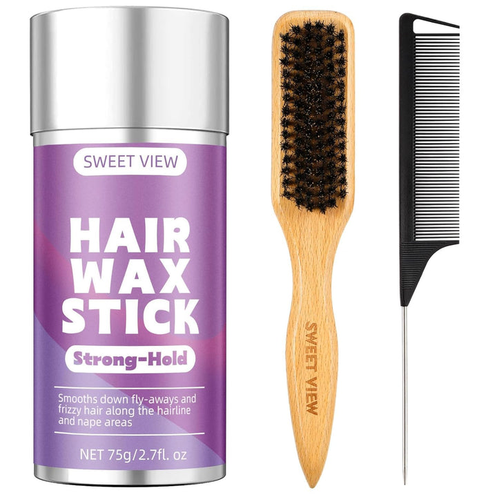 SWEET VIEW wax stick and brush front view showing compact styling set and convenience