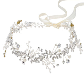 SWEETV front view of headband showing full arrangement and elegant shimmer