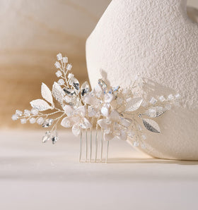 SWEETV front view bridal comb showing full design and elegant sparkle