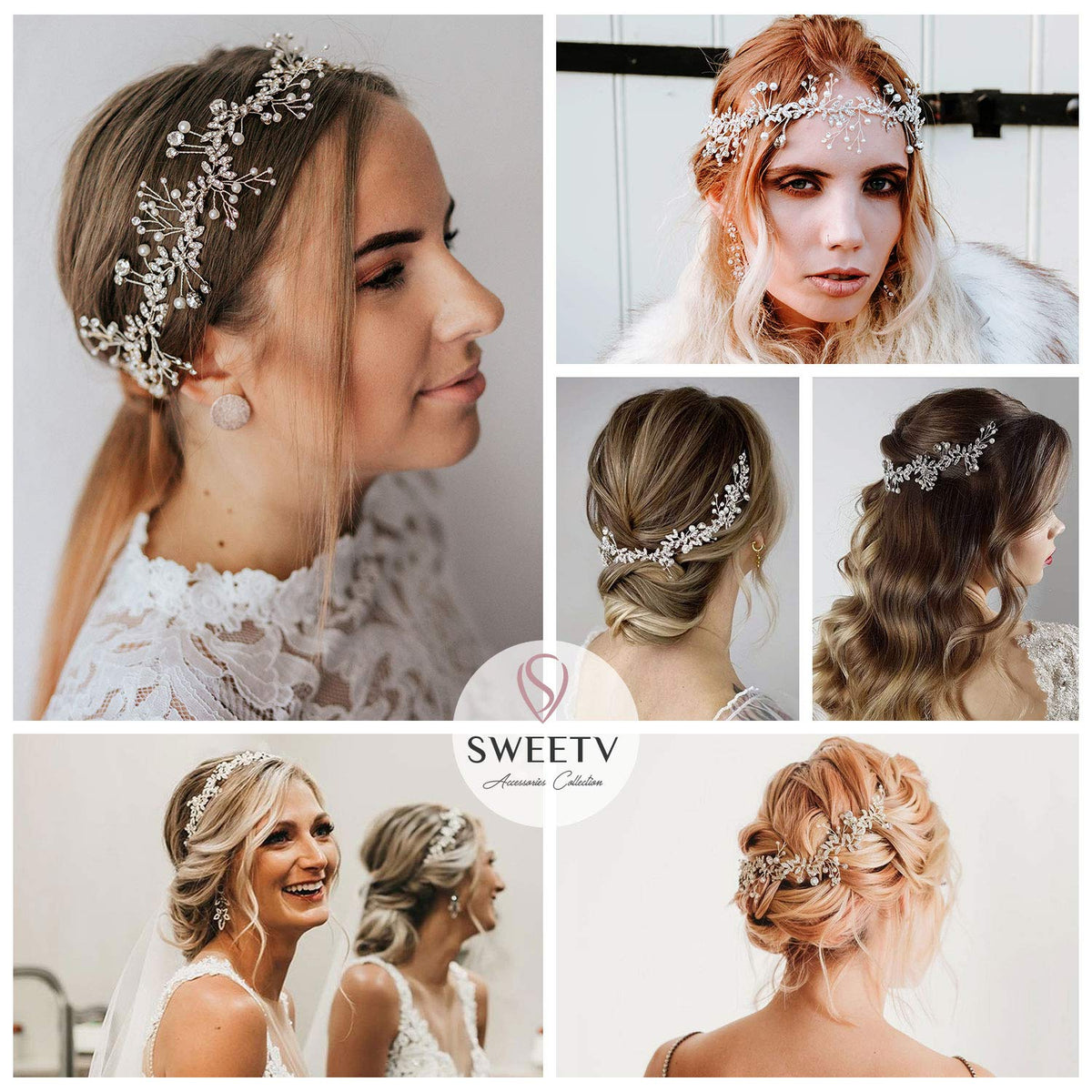 SWEETV half-halo placement at back of head for soft, romantic finish