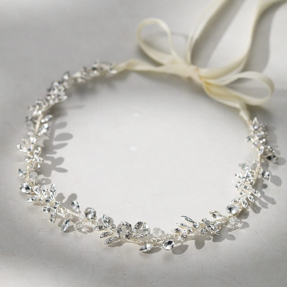 SWEETV headband with veil styling illustrating easy layering with bridal veils and combs