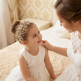 SWEETV worn by a flower girl for a soft, photogenic wedding look