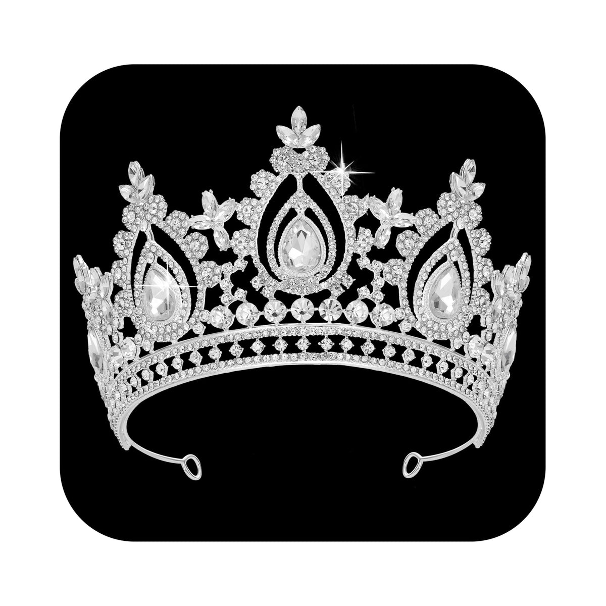 SWEETV crown front view showing full silver design and regal sparkle