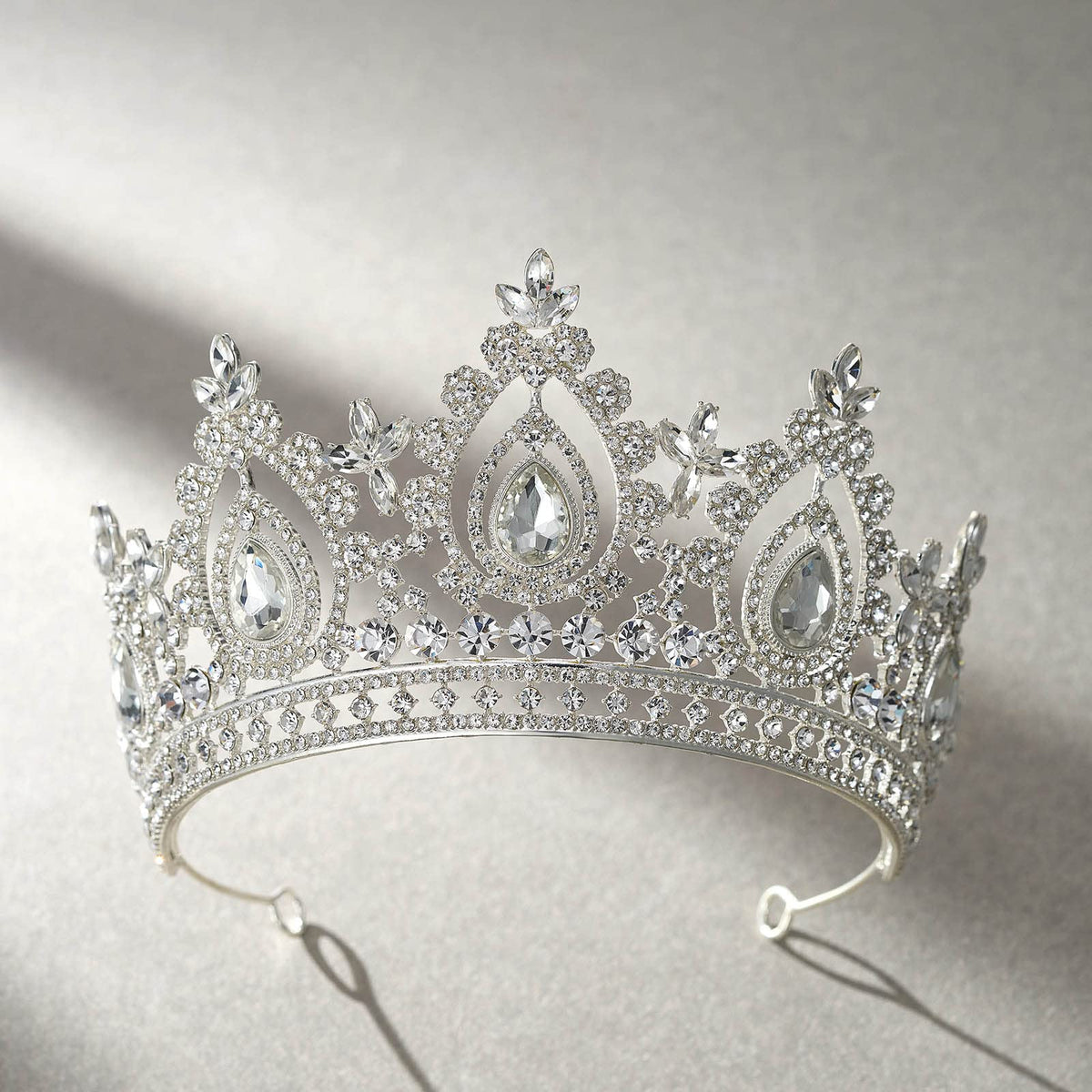 SWEETV tiara with included bobby pins demonstrating anchoring points