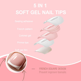 SWETIDAY close-up of baby pink French tip texture highlighting smooth finish and salon look