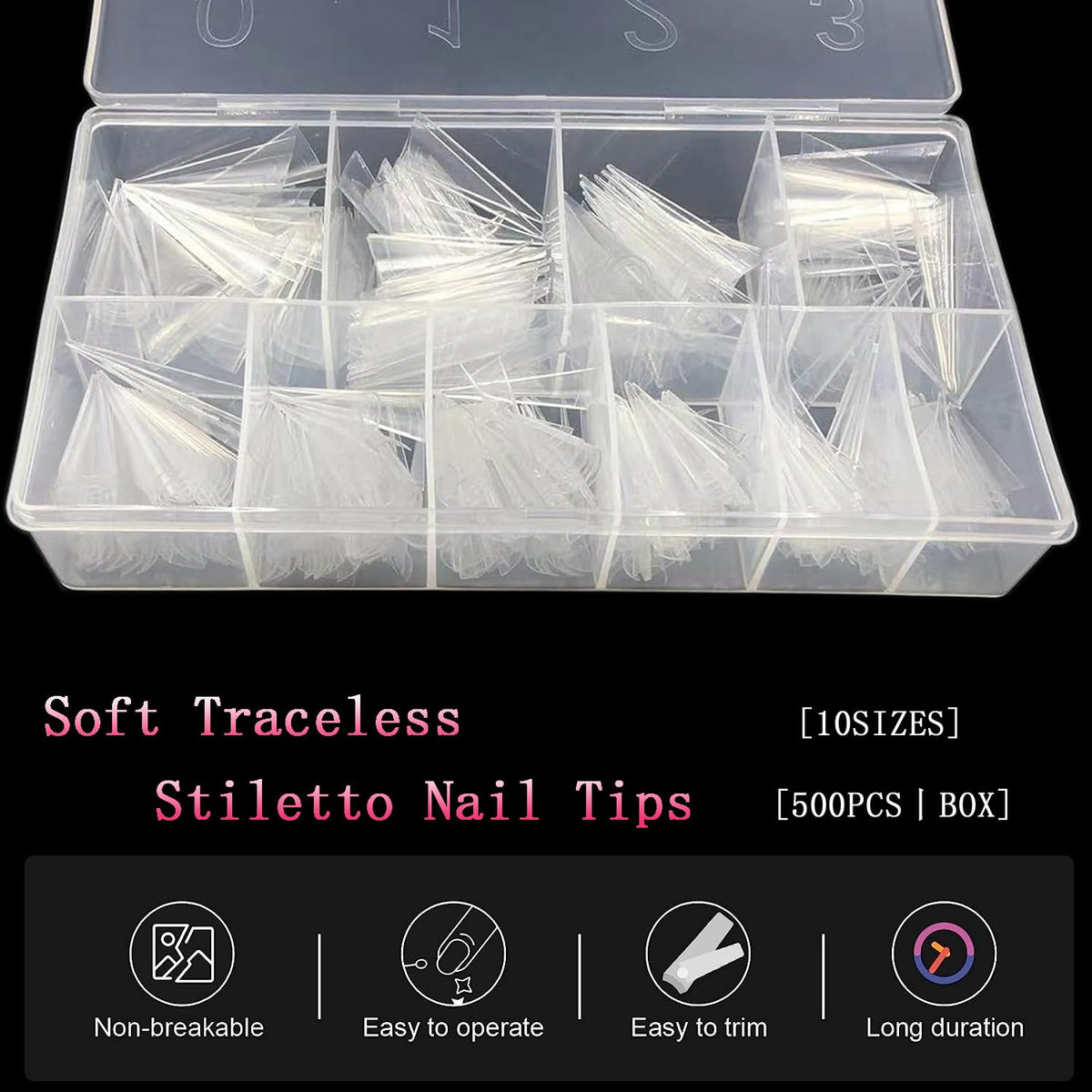 SWETIDY close-up of tip edge and smooth surface, durable for filing and polish