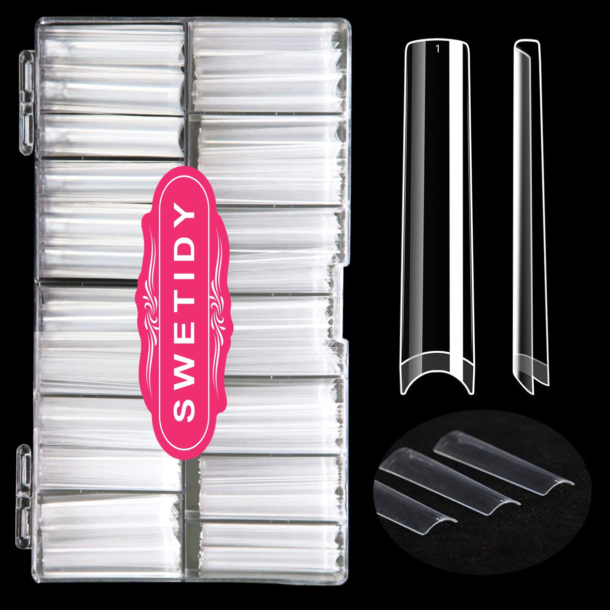 SWETIDY front packaging showing 360-piece kit and clear benefits