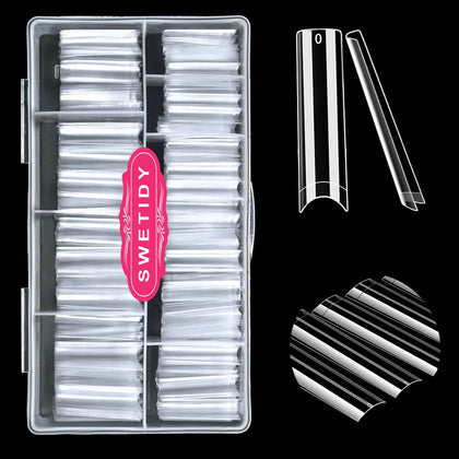 SWETIDY front packaging showing 500 clear XXL nail tips and contents benefit of quantity