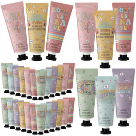 Swiffen front packaging of 36-piece CNA hand lotions showing variety and convenience