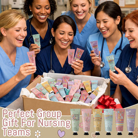 Swiffen mini hand lotion in nurse scrub pocket offering easy access during shifts