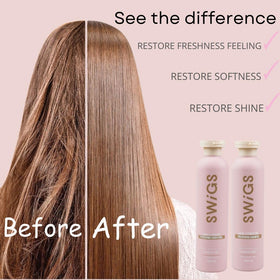 swigs conditioned fiber texture close-up showing smooth, shiny strands and detangling benefit