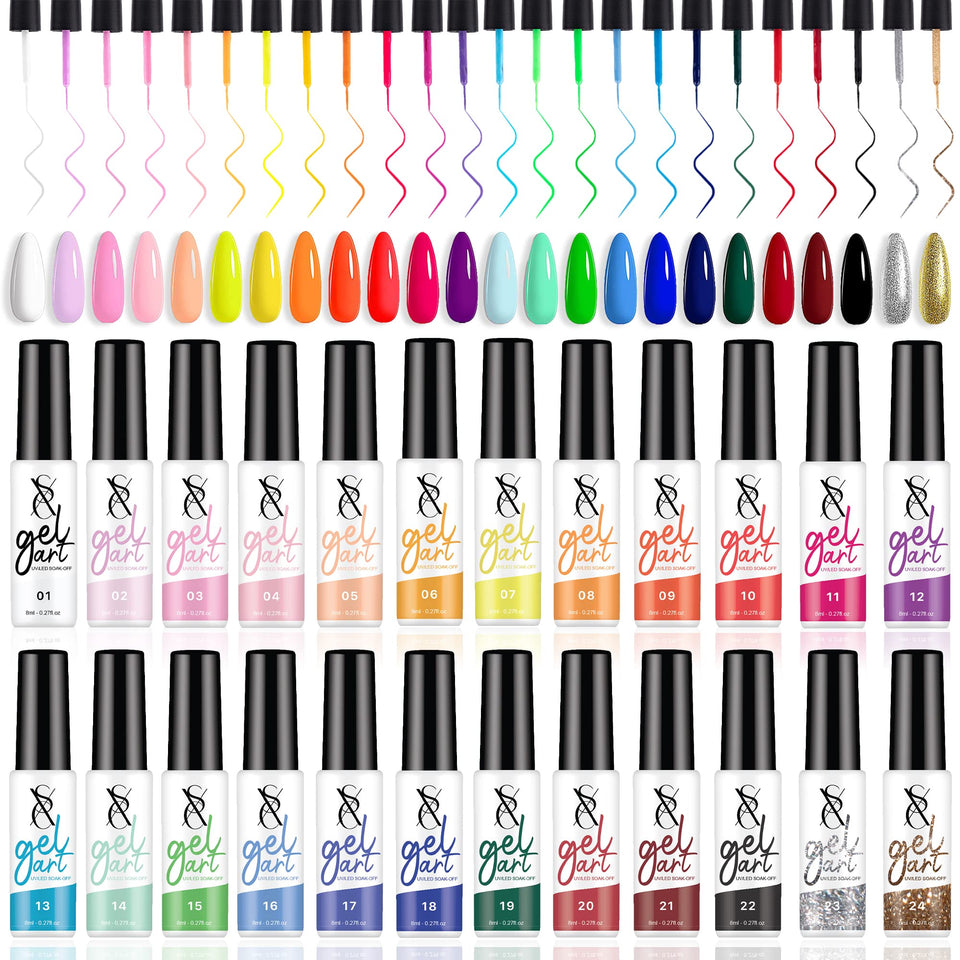 SXC front packaging showing 24-color gel liner set and quick selection