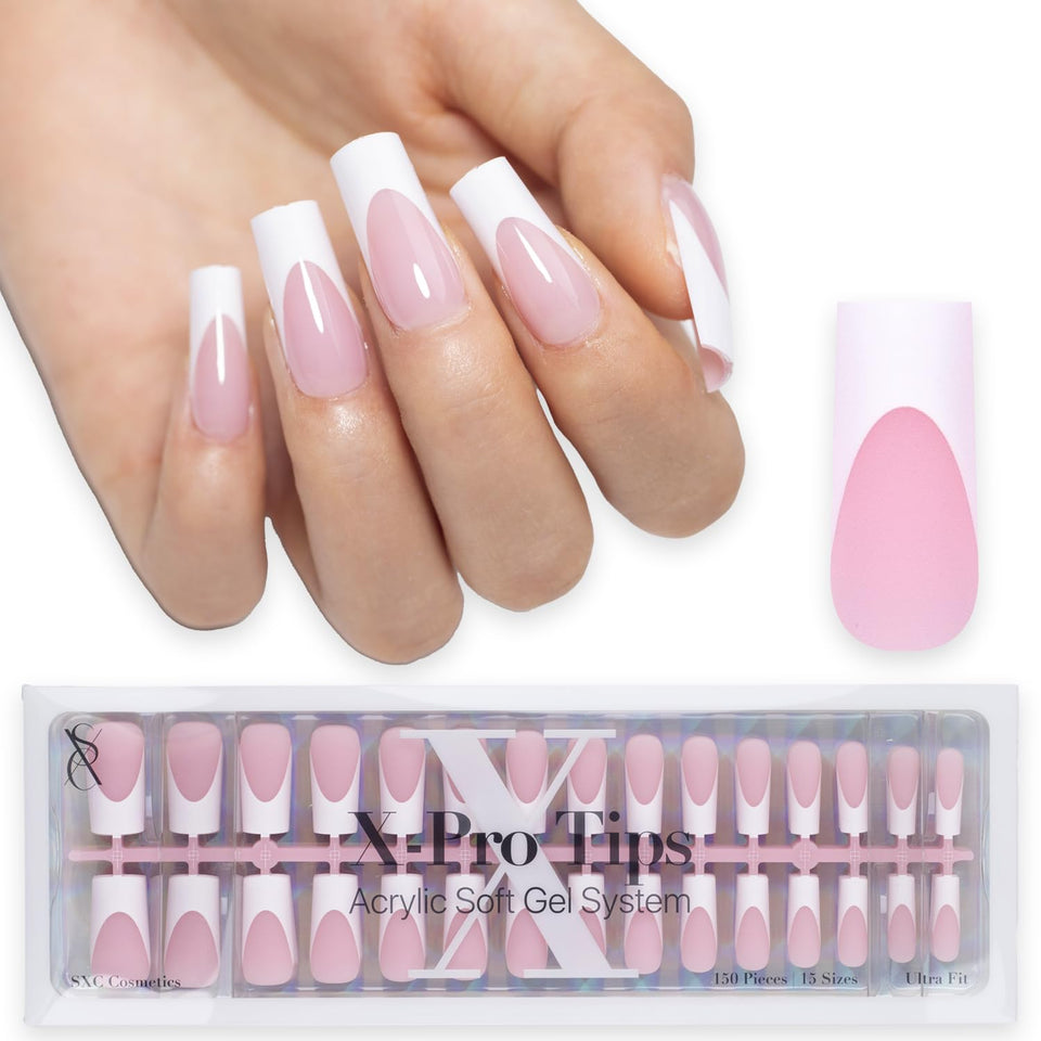 SXC front packaging showing 150-piece French tip kit and quick results