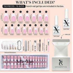 SXC press-on nails applied on hand showing natural salon-style finish