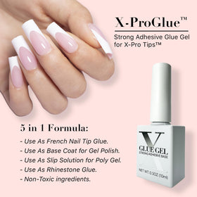 SXC applied on French acrylic nails showcasing polished look