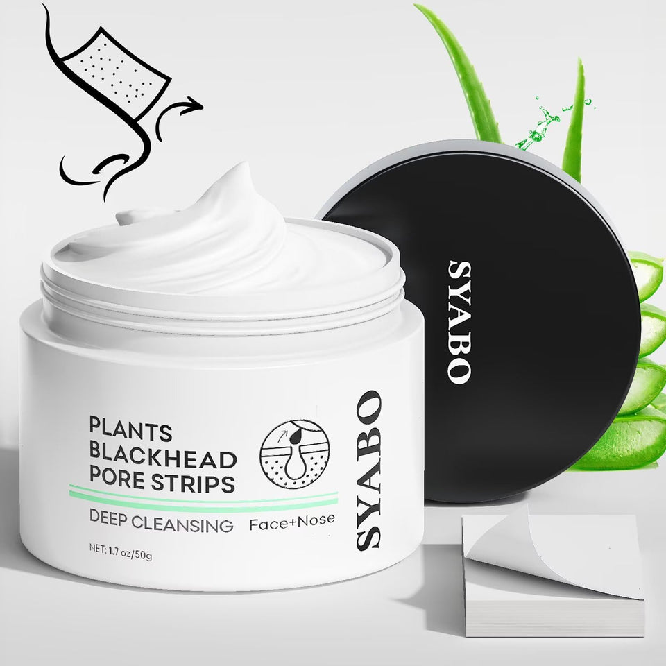 SYABO front jar and strips showing kit contents and easy removal benefit