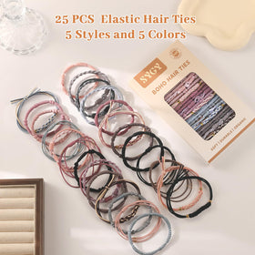 SYGY hair ties worn outdoors with casual outfit showing versatile fashion use