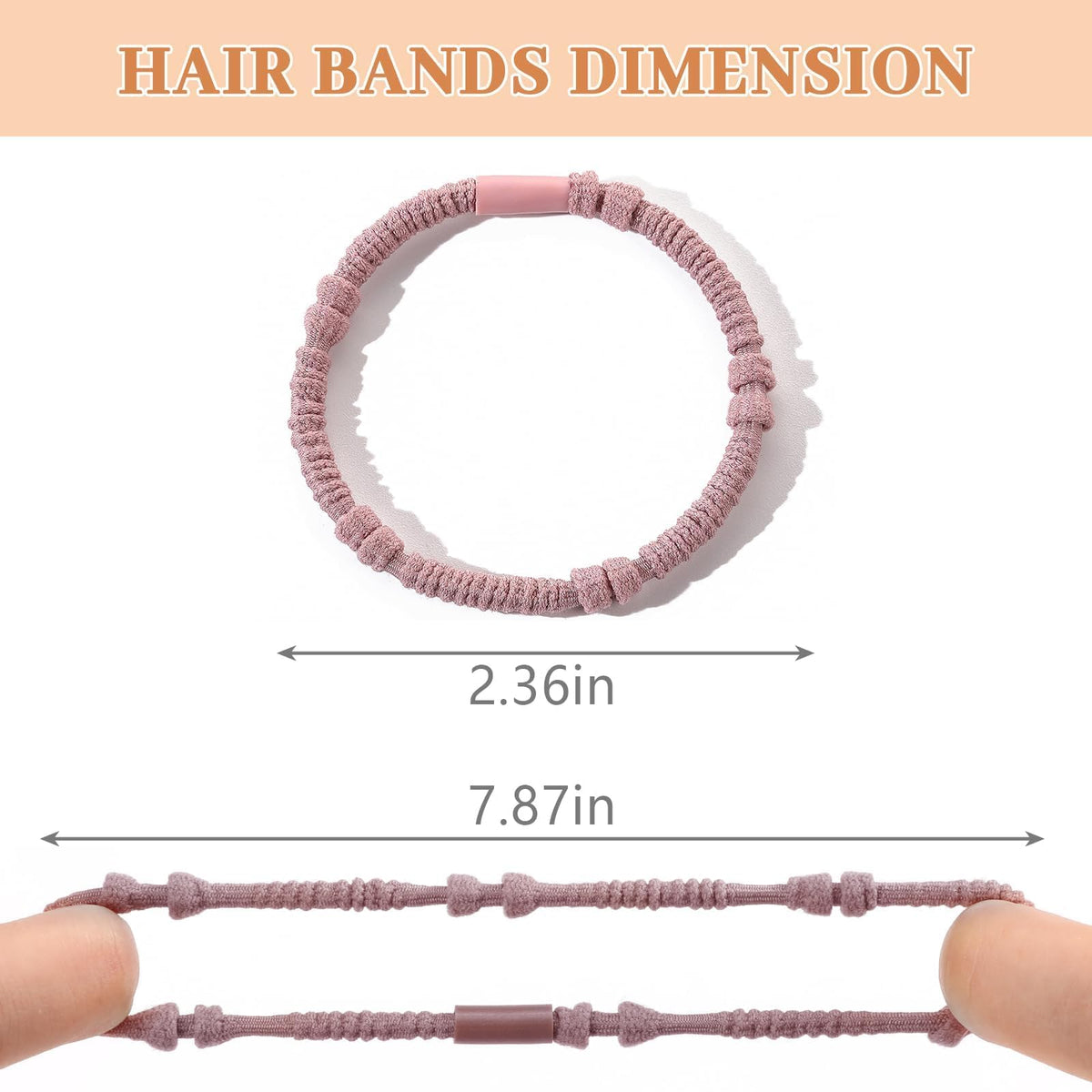 SYGY close-up texture of a boho hair tie showing smooth, snag-free finish