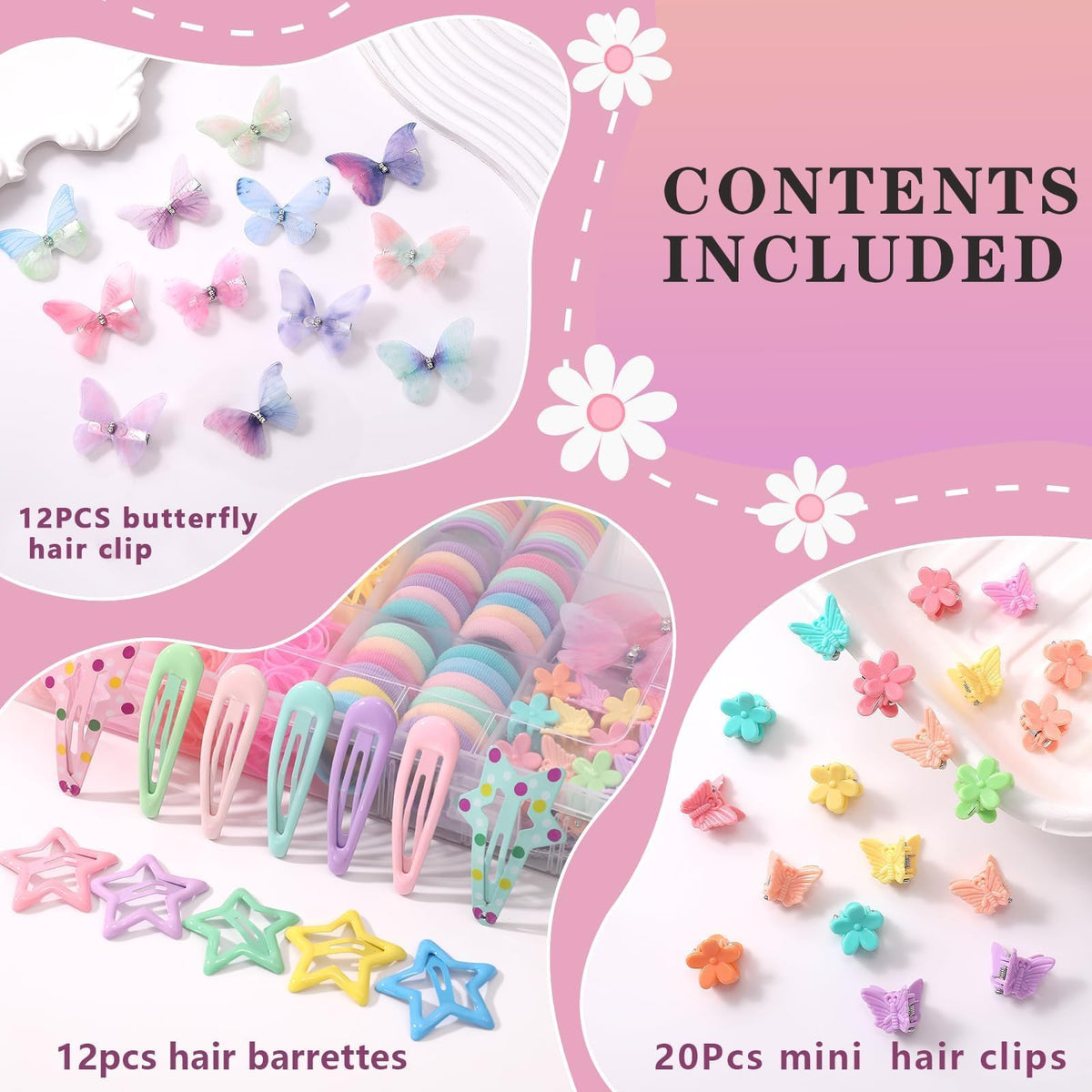 SYGY colorful elastic hair ties close-up with bright colors for quick matching