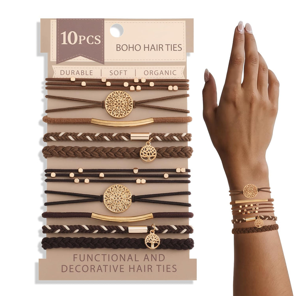 SYGY front packaging showing 10-piece dark coffee bracelet set and gift appeal