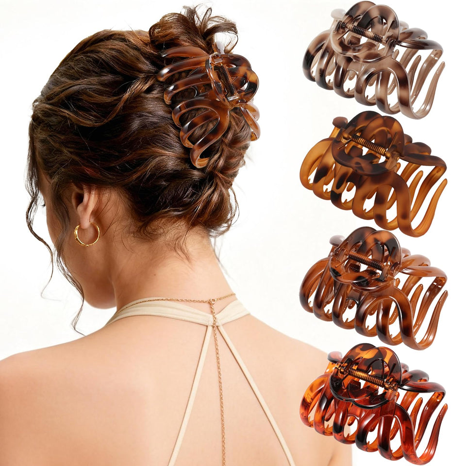 SYGY front view of tortoise clip set showing classic finish and elegant look