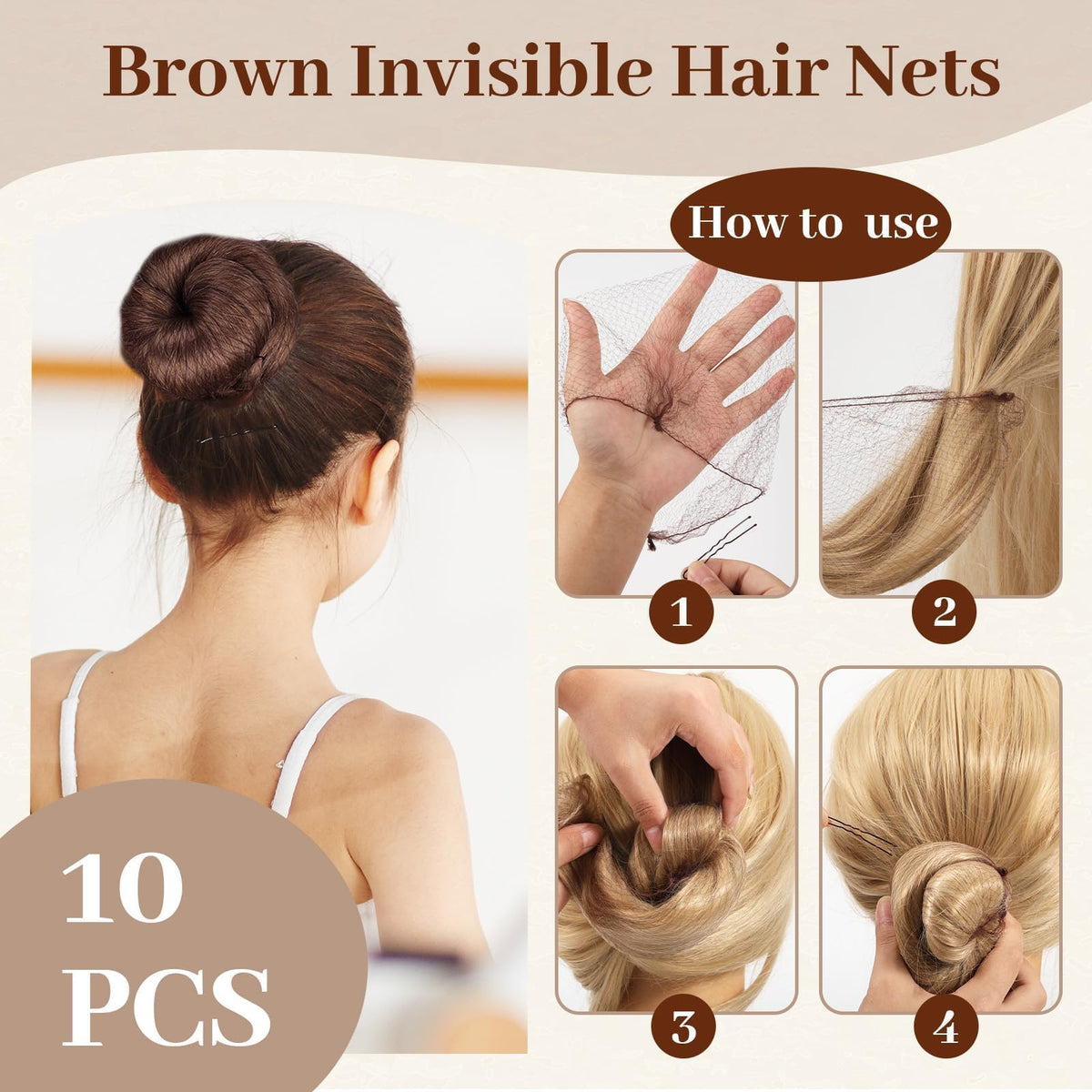 SYGY hair net close-up showing fine mesh and discreet smoothing benefit