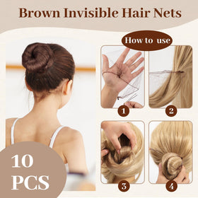 SYGY hair net close-up showing fine mesh and discreet smoothing benefit