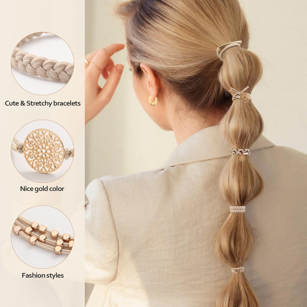 SYGY used in ponytail showing secure hold without hair dents