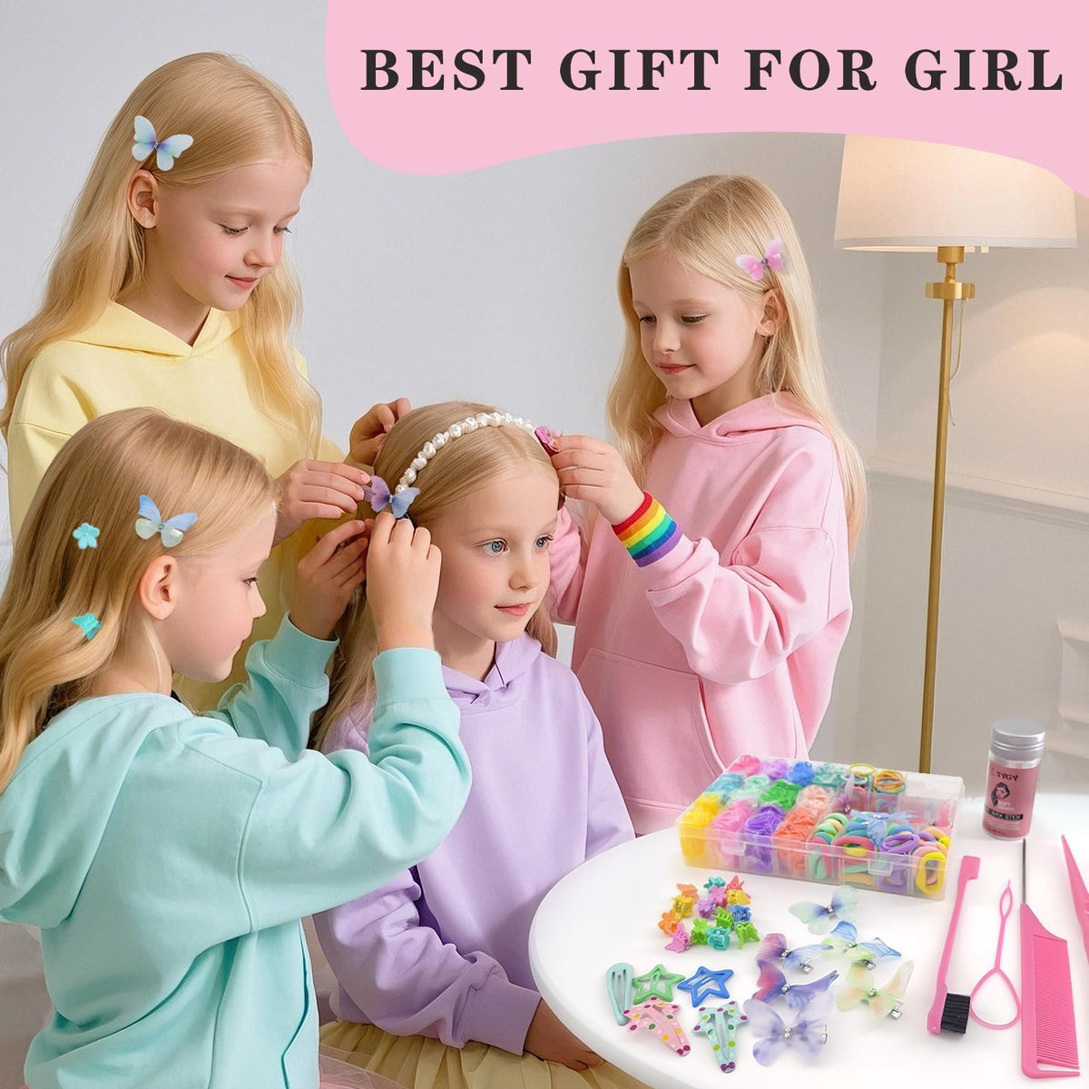 SYGY styling in use on a girl creating a secure ponytail for comfortable all-day wear
