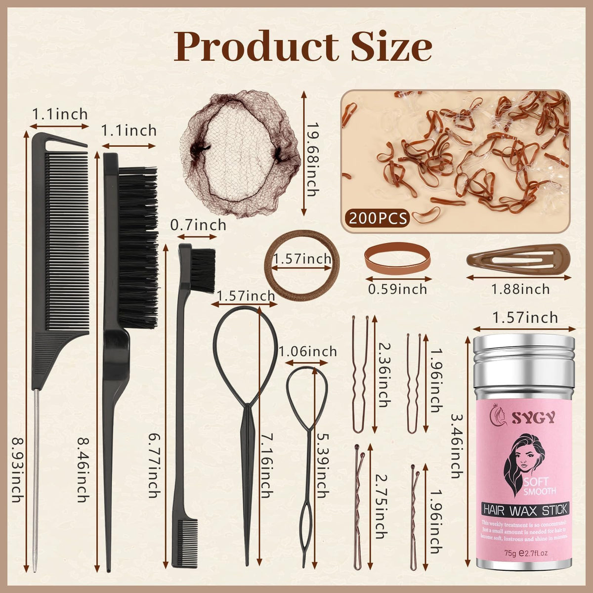 SYGY wax stick applied to hairline illustrating flyaway control benefit