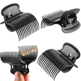 Syhood clips attached to a hot roller in hand demonstrating stable curl setting