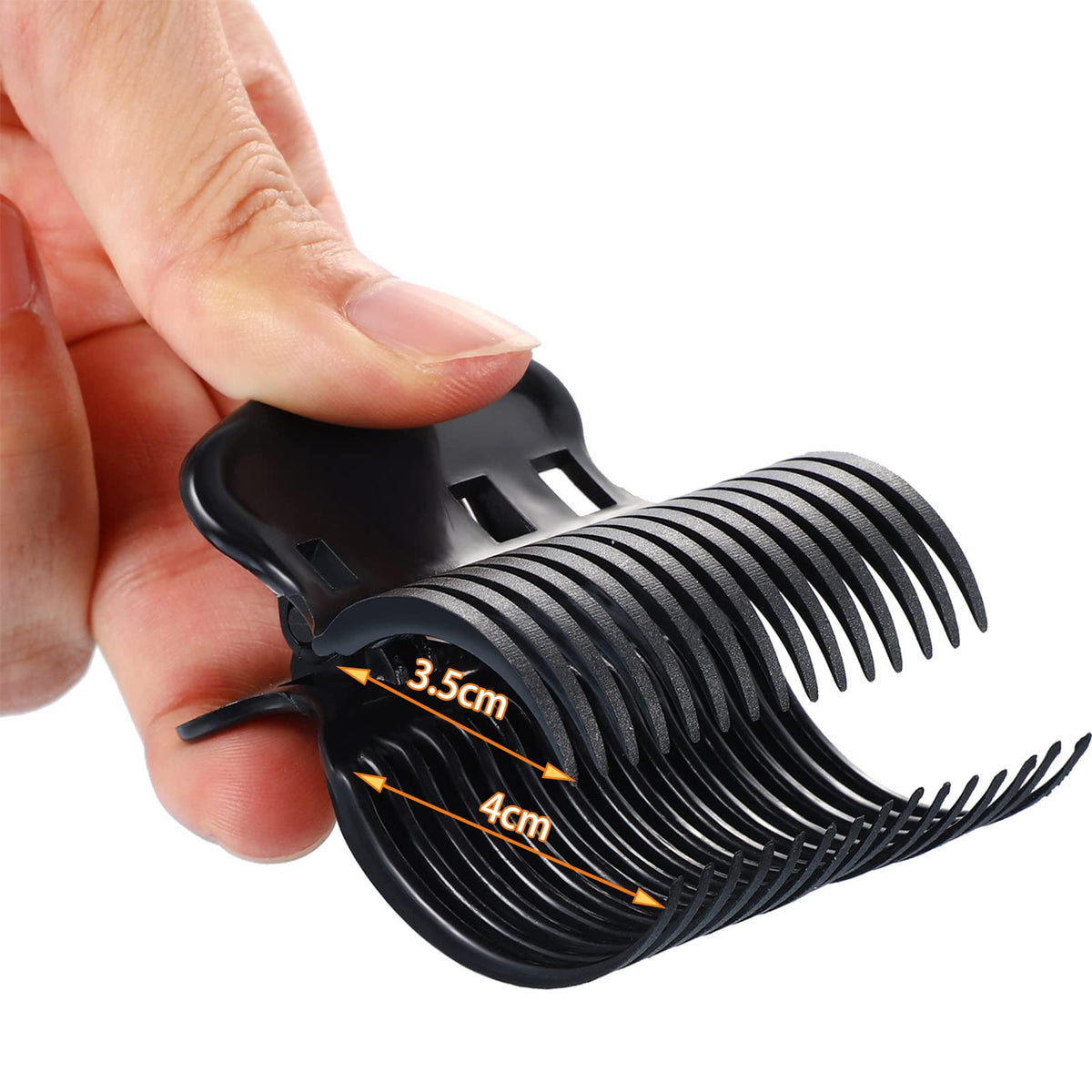Syhood clips holding hair sections after a shower for easier detangling