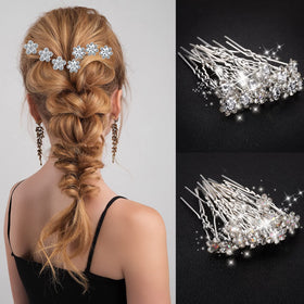 Syhood pins inserted in bridal updo demonstrating hold and elegant styling effect