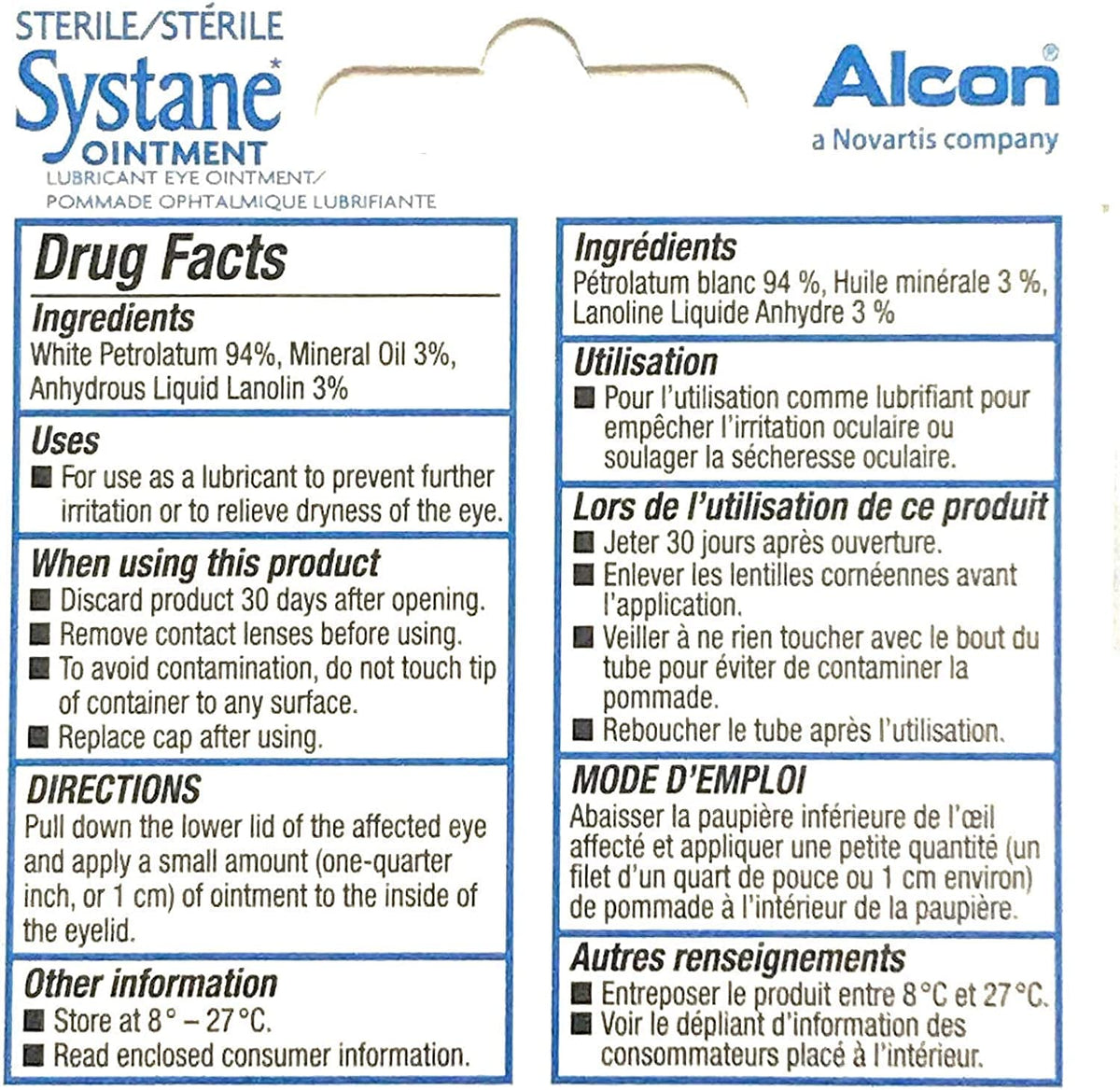 Systane ointment texture closeup showing smooth petrolatum consistency for long relief