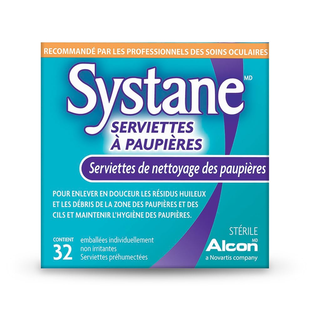 Systane wipe next to ruler showing compact 8.128cm packet size