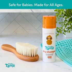 T is for Tame ingredients label listing arrowroot and charcoal for natural oil control