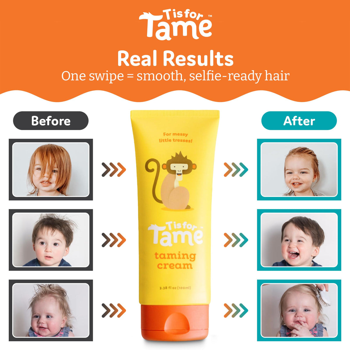 T is for Tame ingredient label showing coconut and jojoba oils