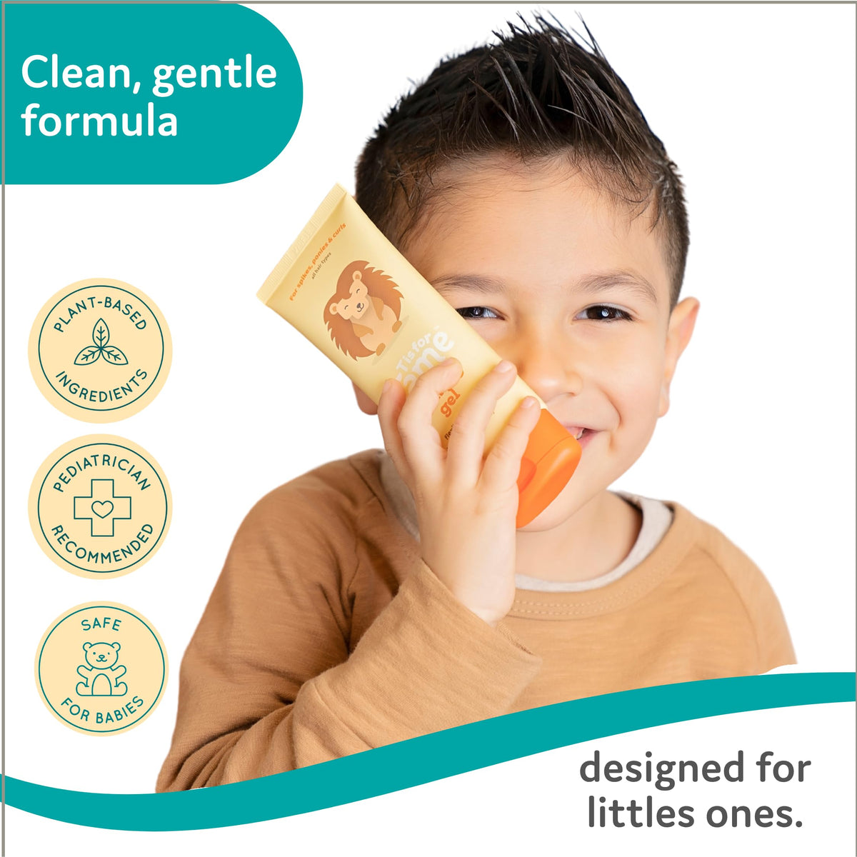 T is for Tame label close-up showing vitamin E and natural ingredients benefit