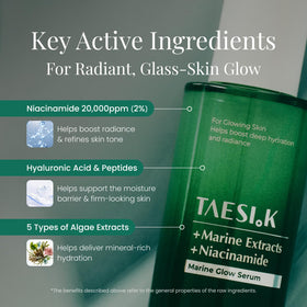 TAESI.K serum texture closeup showing lightweight gel and quick absorption