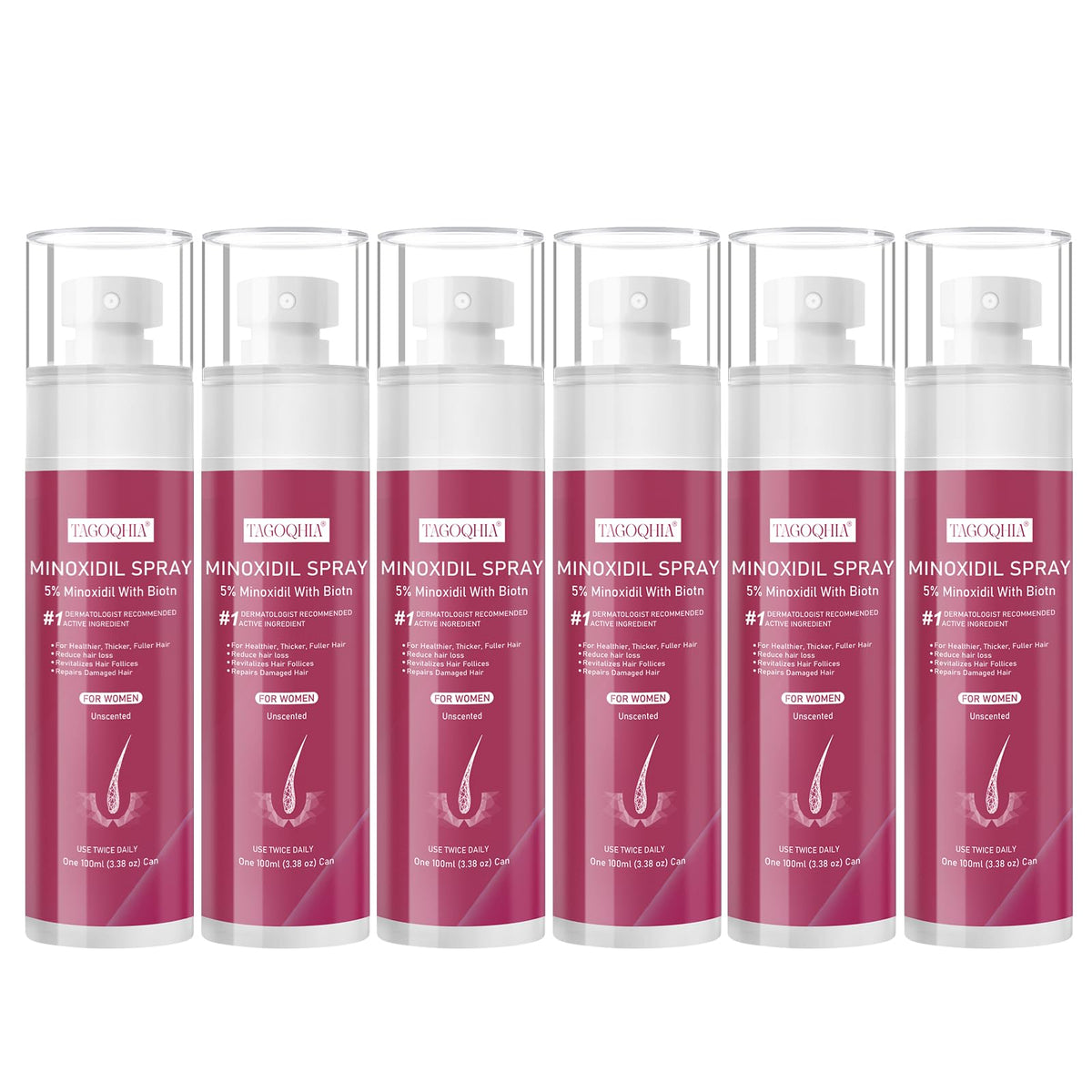 TAGOQHIA front packaging showing six 100ml bottles and clear labeling benefits