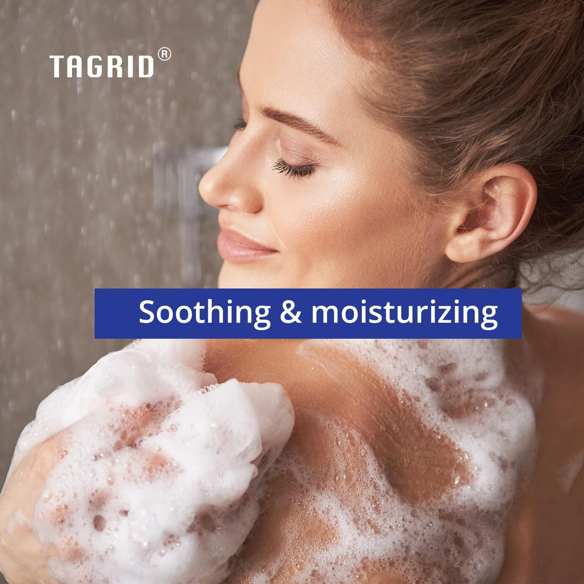 TAGRID bar on soap dish illustrating slow-dissolving longevity