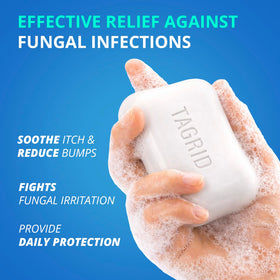 TAGRID lather in hand demonstrating rich cleansing foam