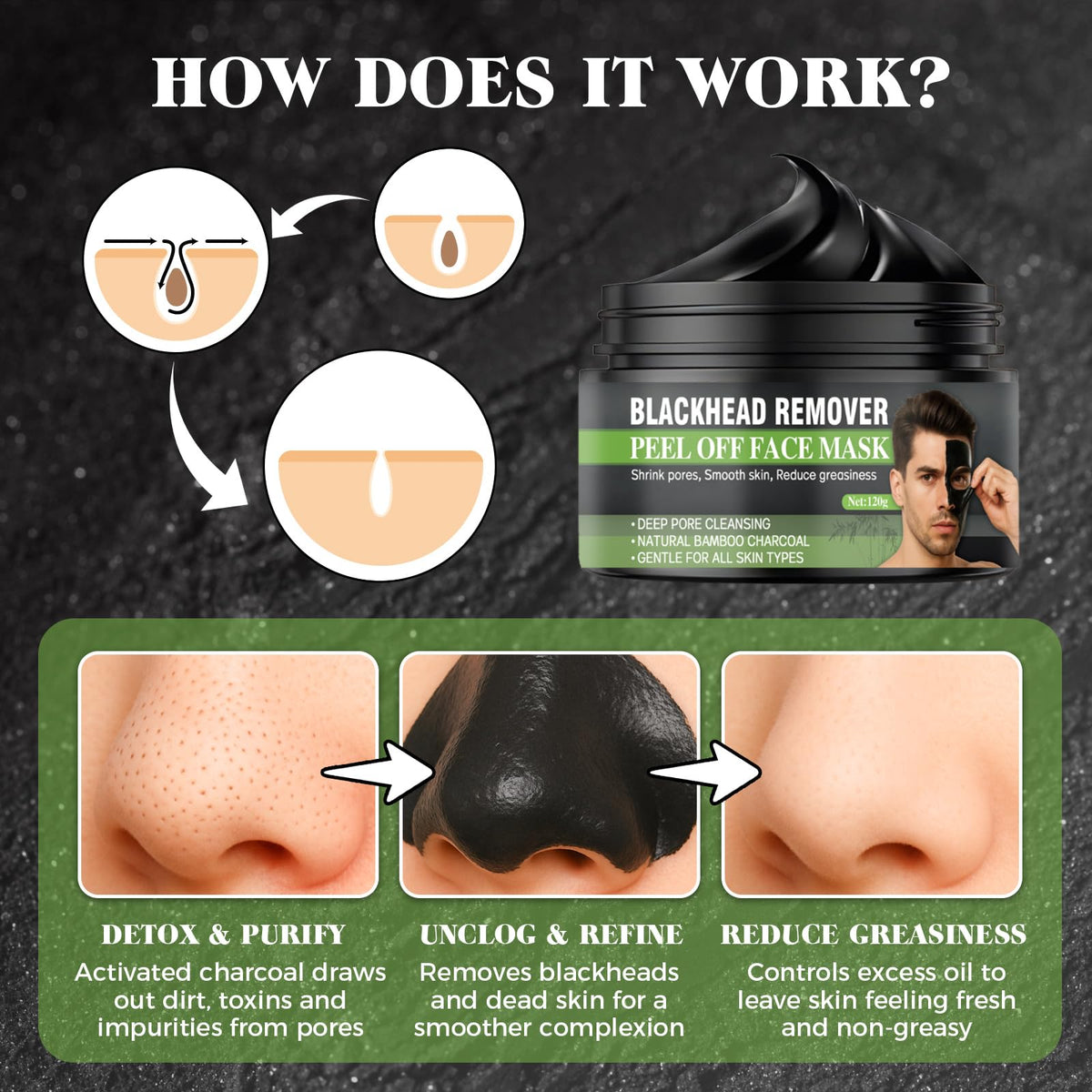 Tailgenci focused on nose application showing targeted blackhead removal solution