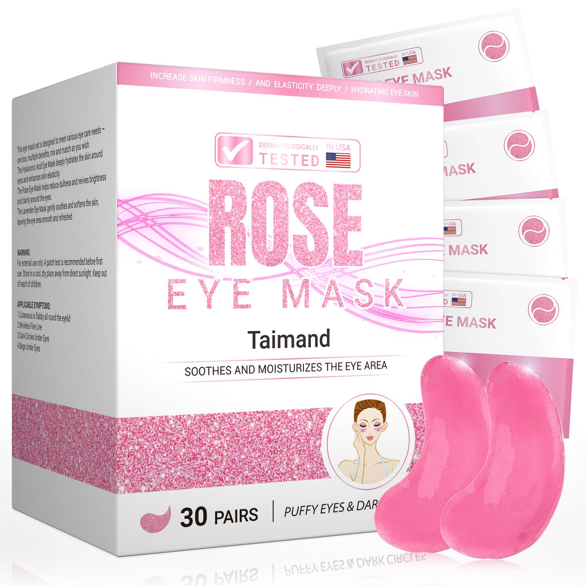 Taimand front packaging showing 30 pairs and rose design for refreshed look